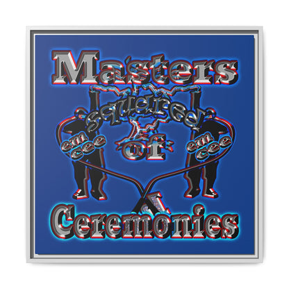 em cee squared - framed canvas art (dark blue)