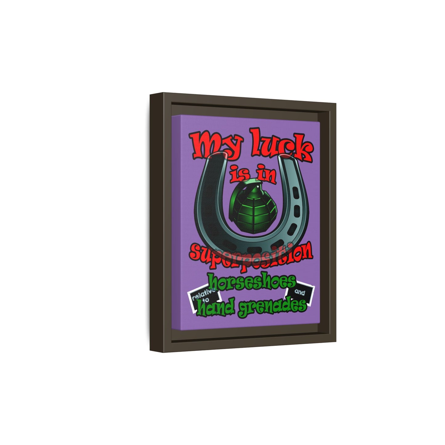 my luck - framed canvas art (light purple)