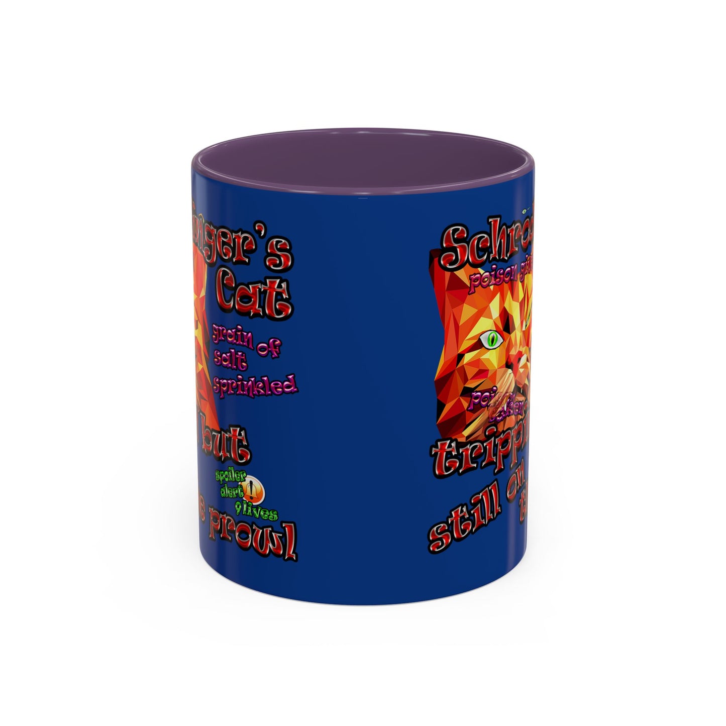 schrodinger's cat - Accent Mug (dark blue)