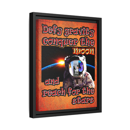 defy conquer reach - framed canvas art (burnt orange)