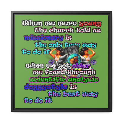 doggystyle - framed canvas art (green)