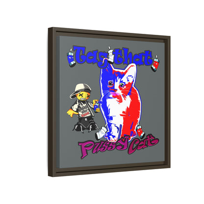 tag that - framed canvas art (dark grey)