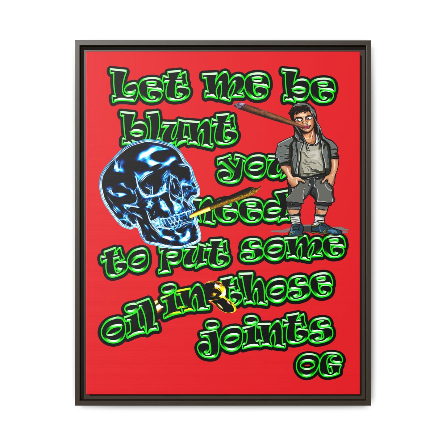 og - framed canvas art (red)