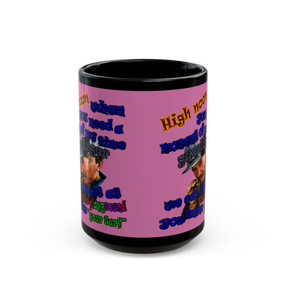 high noon - Black Mug (light pink)