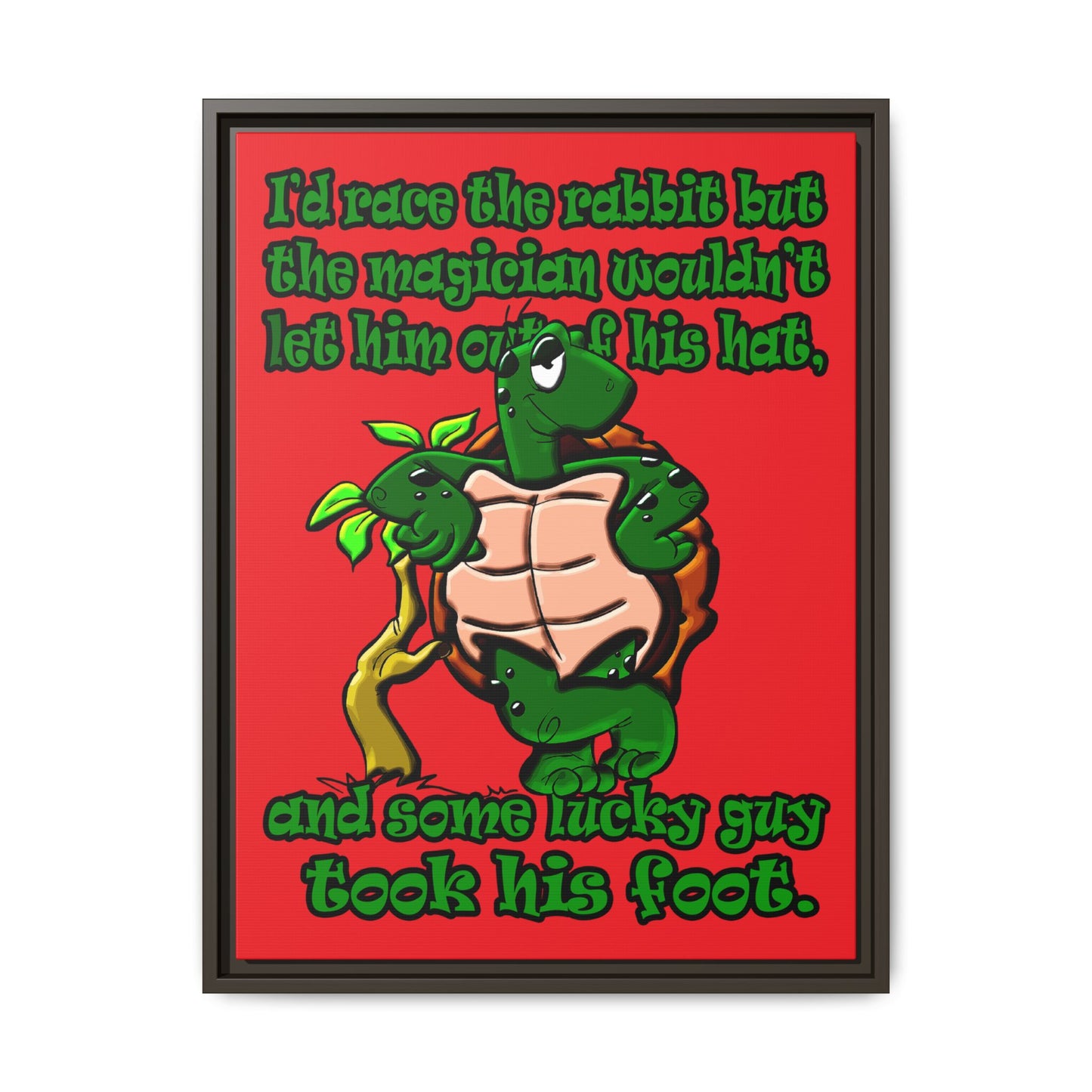 turtle race - framed canvas art (red)