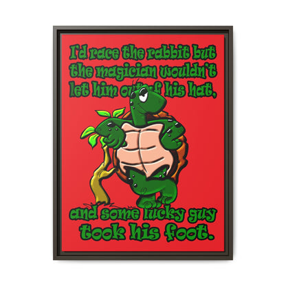 turtle race - framed canvas art (red)