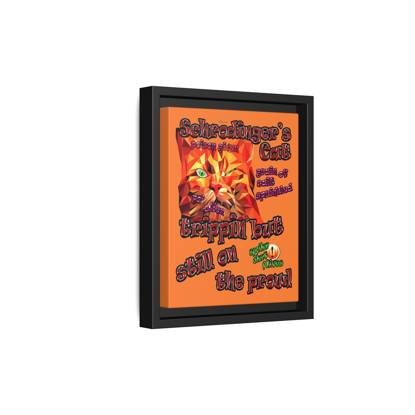 schrodinger's cat - framed canvas art (crusta)