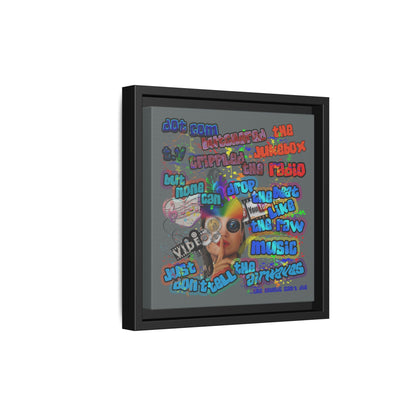drop the beat - framed canvas art (dark grey)