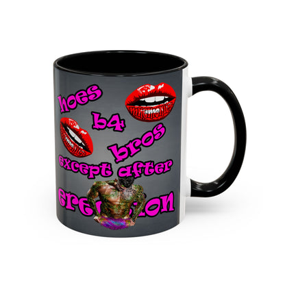 hoes b4 bros - Accent Mug (grey-light grey)