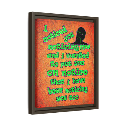 noticed you noticing - framed canvas art (burnt orange)