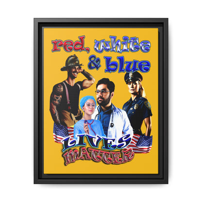 rw&b lives matter - framed canvas art (yellow)