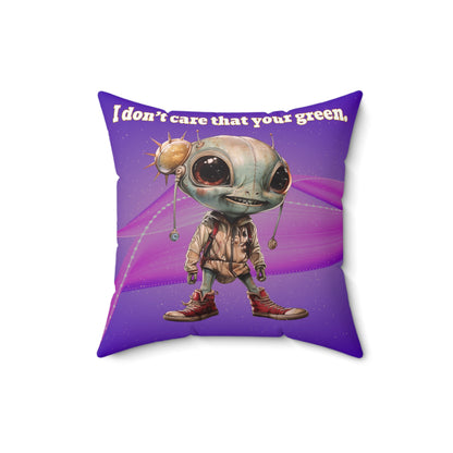 I don't care that your grey - Spun Polyester Square Pillow - (purple-pink wave)