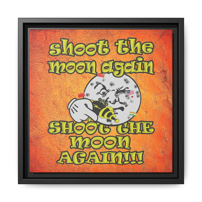 shoot the moon again - framed canvas art (burnt orange)