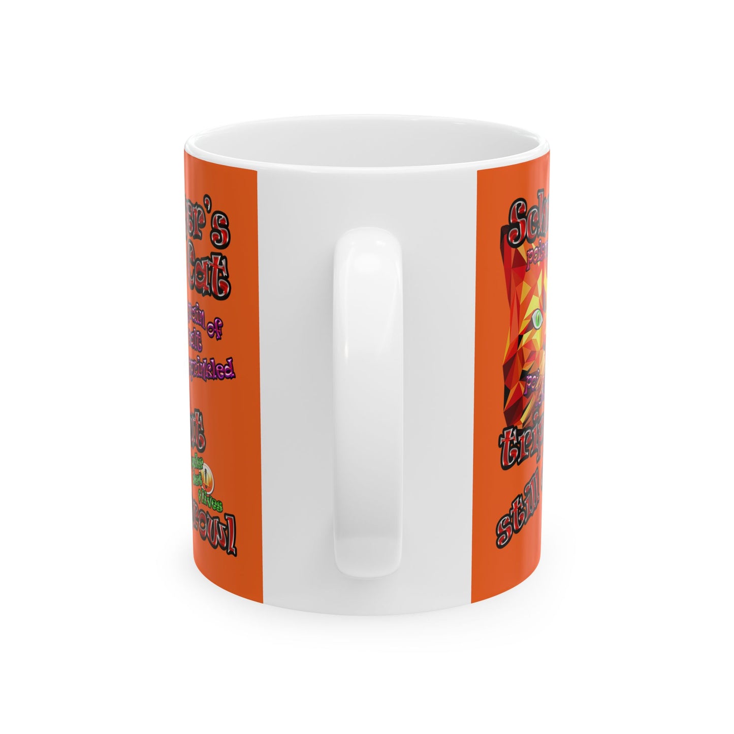 schrodinger's cat - White Mug (orange)