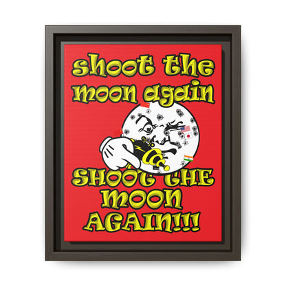 shoot the moon again - framed canvas art (red)
