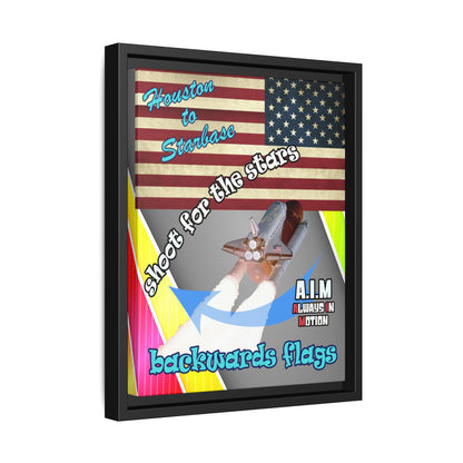 shoot for the stars - framed canvas art (rainbow split)
