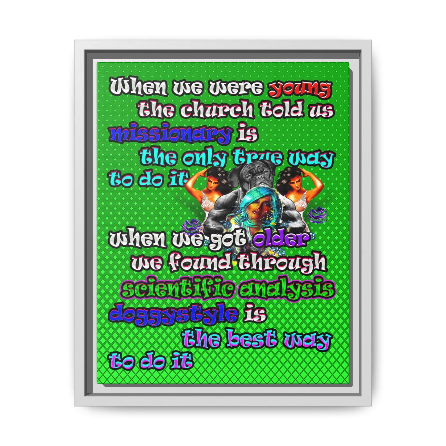 doggystyle - framed canvas art (logo green)