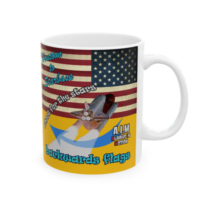 shoot for the stars - White Mug (yellow)