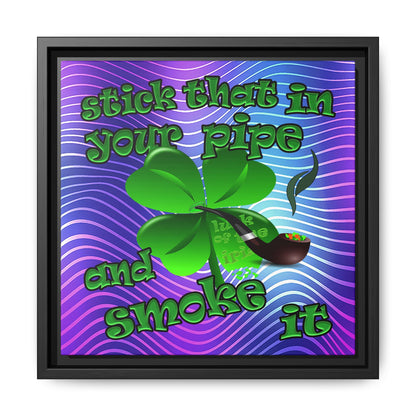 stick that in your pipe and smoke it - framed canvas art (purple wave)