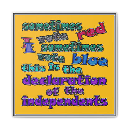 declaration of the independents - framed canvas art (yellow)