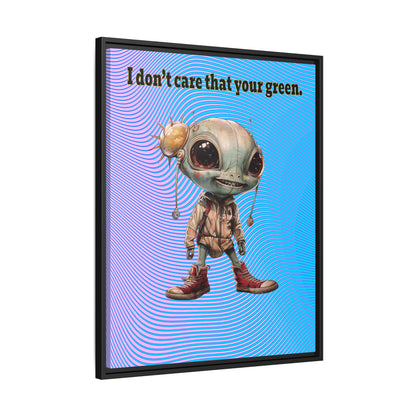 I don't care that your green - framed canvas art (light blue-purple wave)
