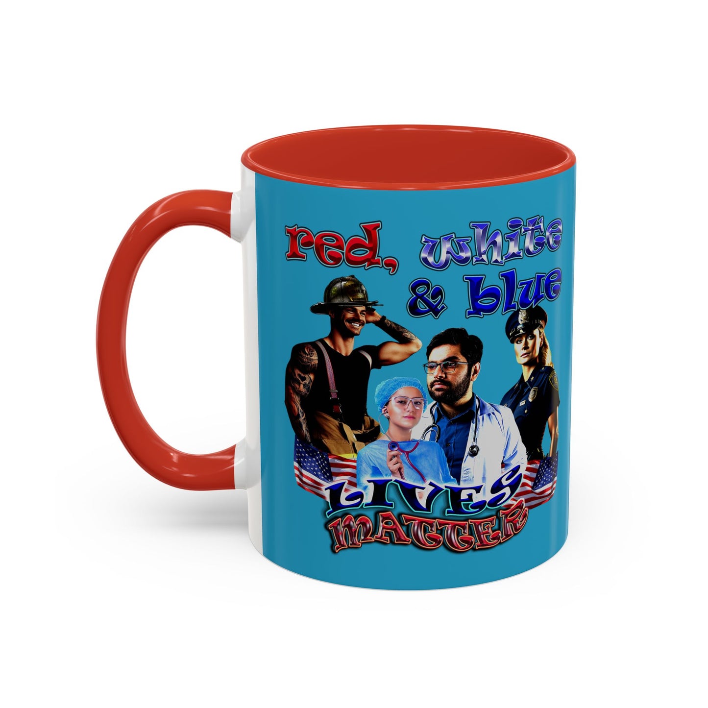rw&b lives matter - Accent Mug (turquoise)