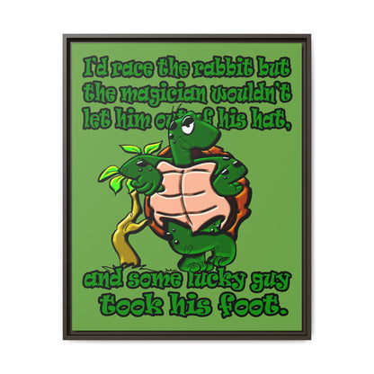 turtle race - framed canvas art (green)