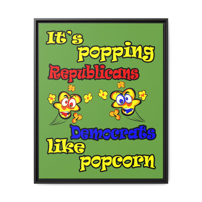 popping like popcorn - framed canvas art (green)