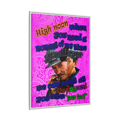 high noon - framed canvas art (pink swirl)