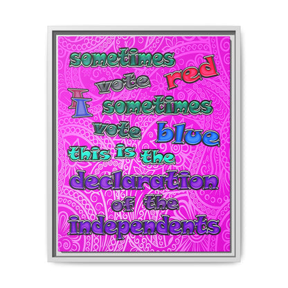 declaration of the independents - framed canvas art (pink swirl)