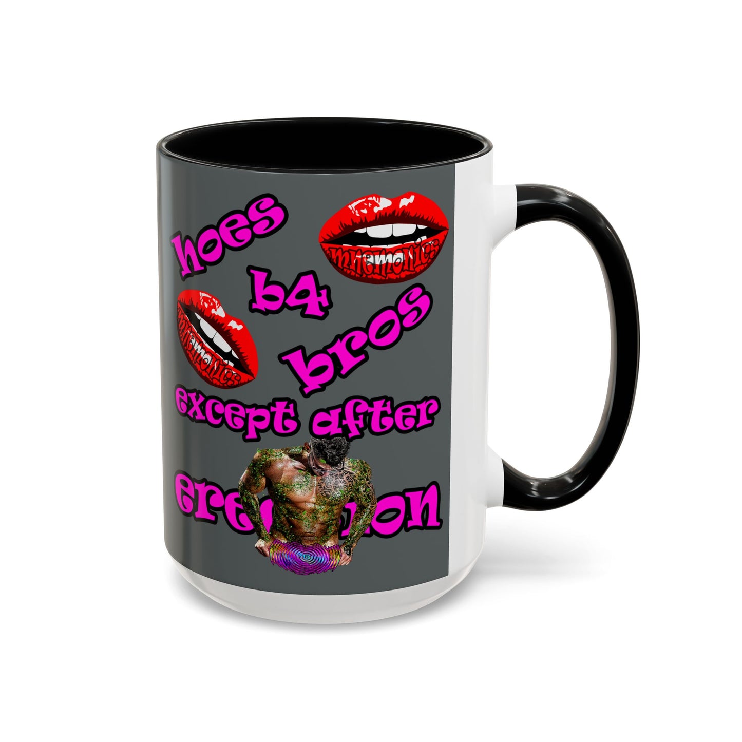 hoes b4 bros - Accent Mug (dark grey)