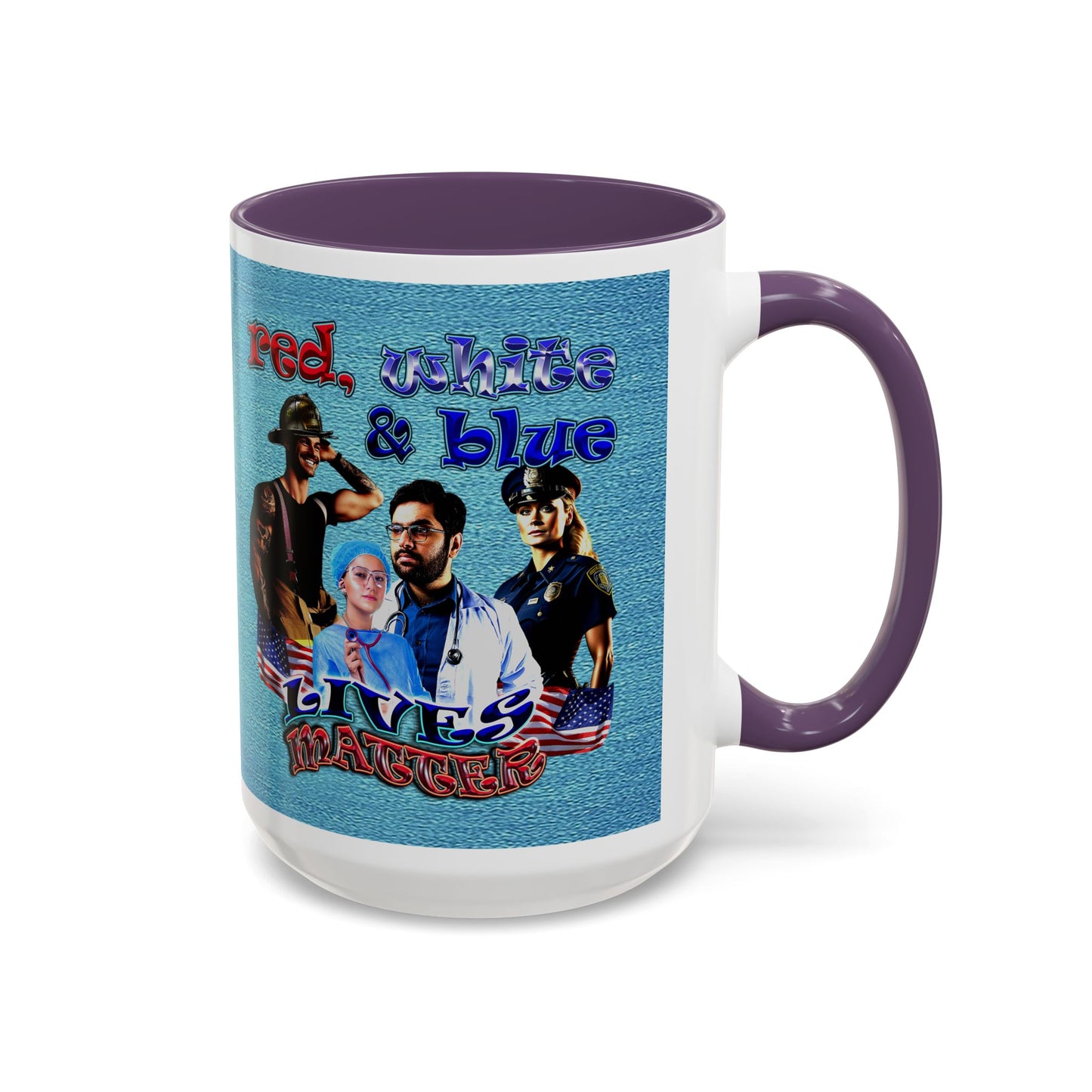 rw&b lives matter - Accent Mug (faded blue)