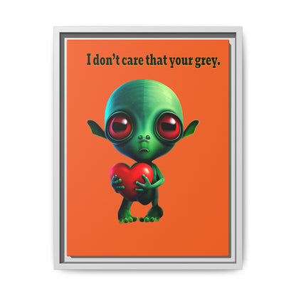 I don't care that your grey - framed canvas art (orange)