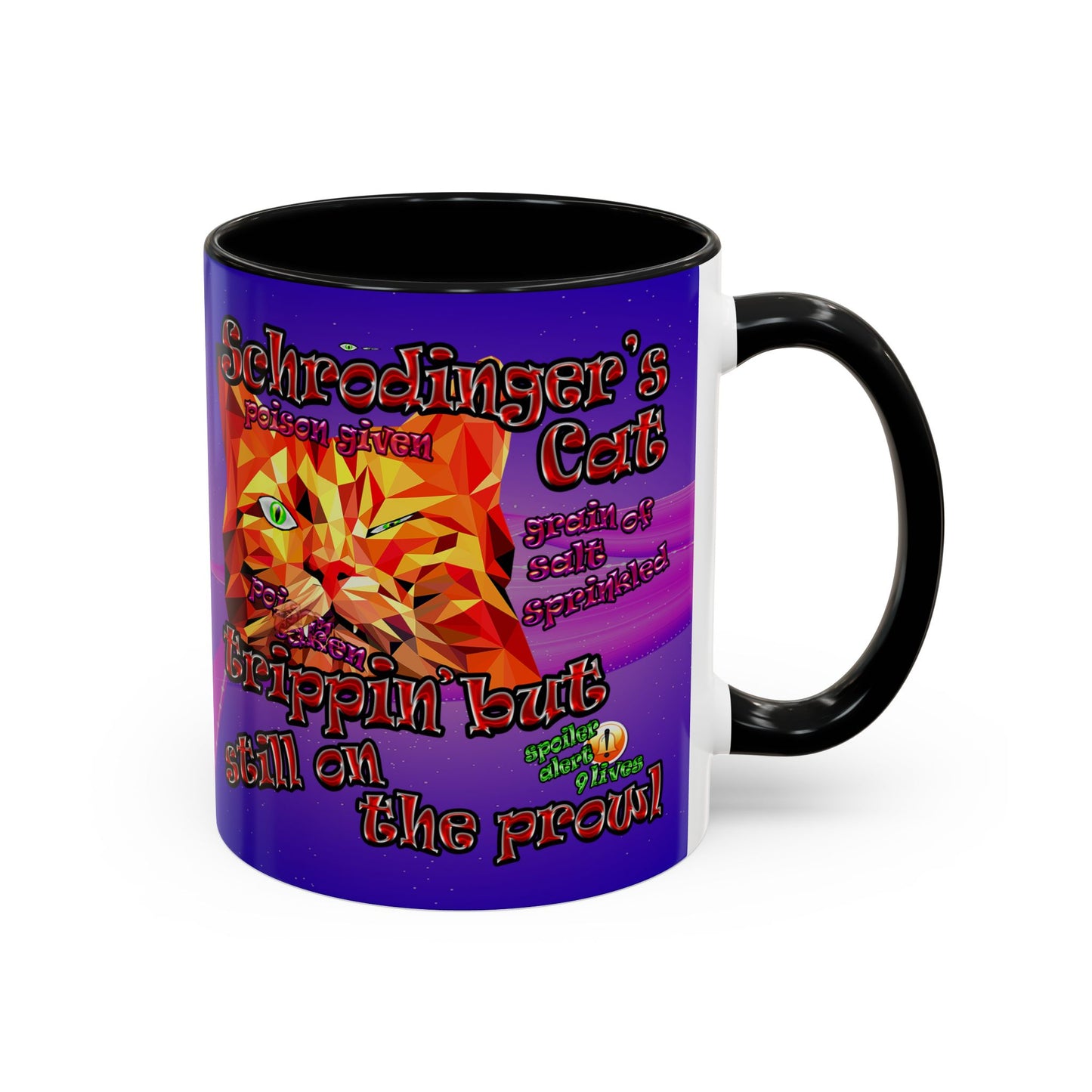 schrodinger's cat - Accent Mug (purple-pink wave)