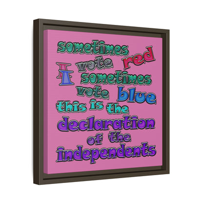 declaration of the independents - framed canvas art (light pink)