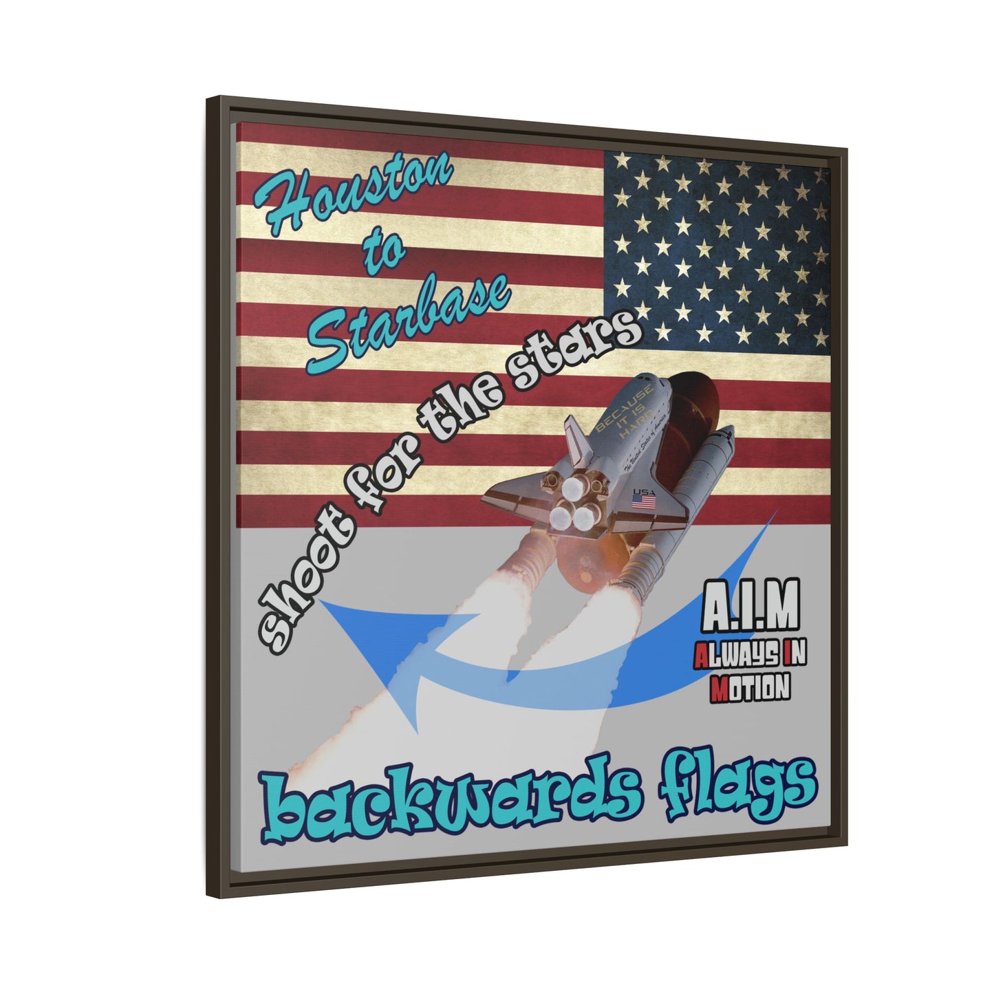 shoot for the stars - framed canvas art (light grey)