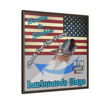 shoot for the stars - framed canvas art (light grey)