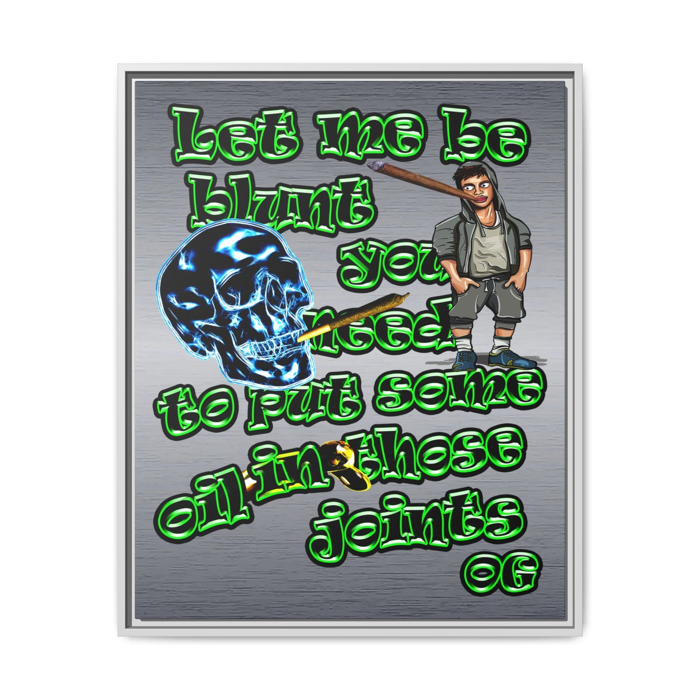 og - framed canvas art (brushed nickel)