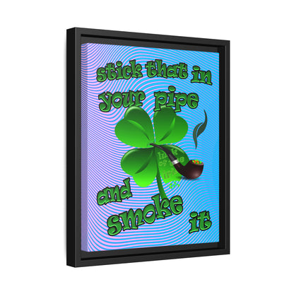 stick that in your pipe and smoke it - framed canvas art (light blue-purple wave)