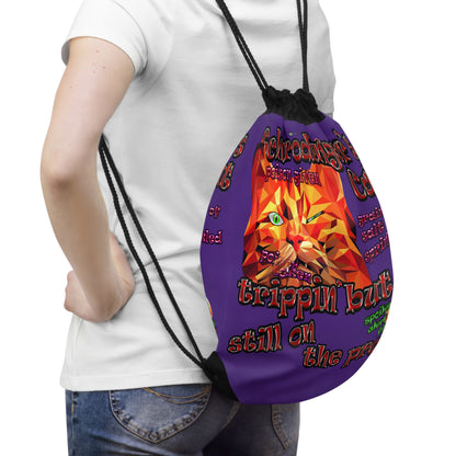 schrodinger's cat - Drawstring Bag (purple)