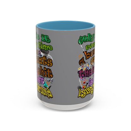 the bum's shit - Accent Mug (grey)