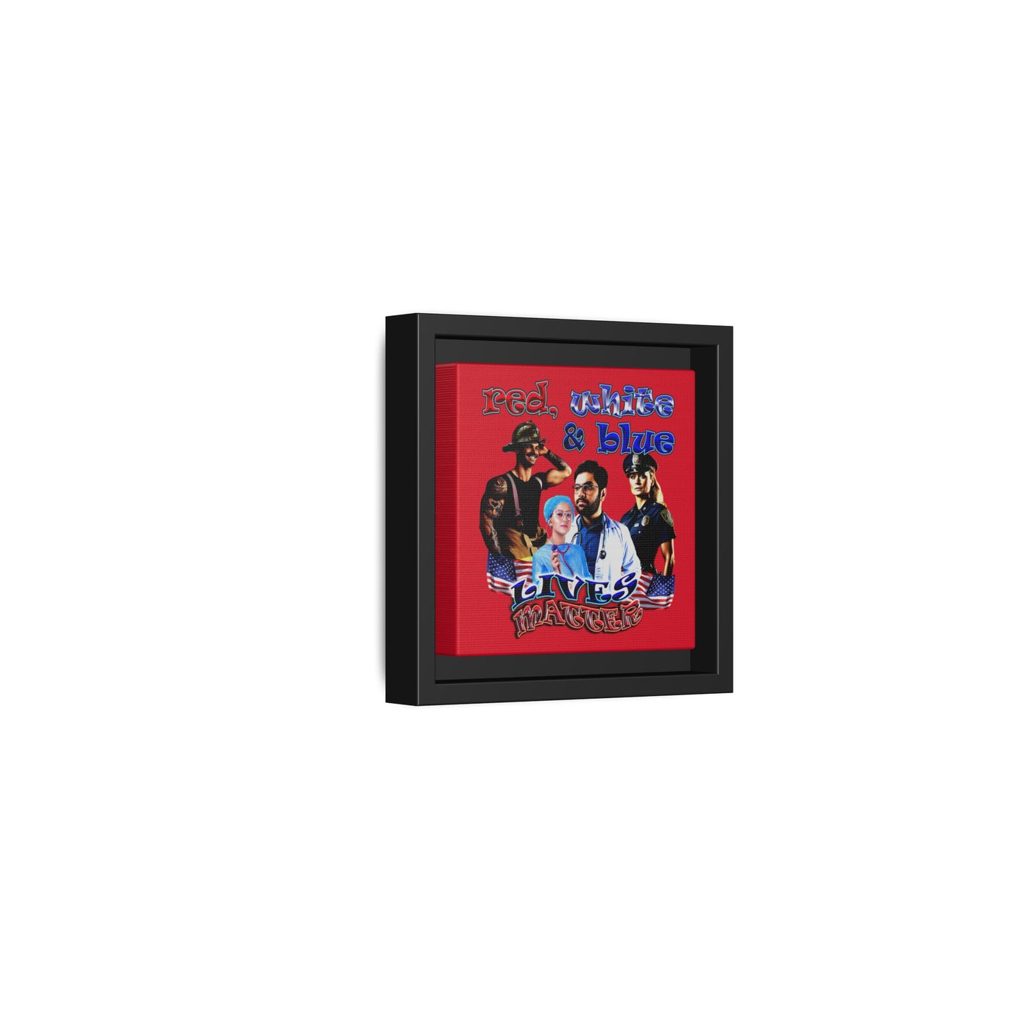 rw&b lives matter - framed canvas art (dark red)