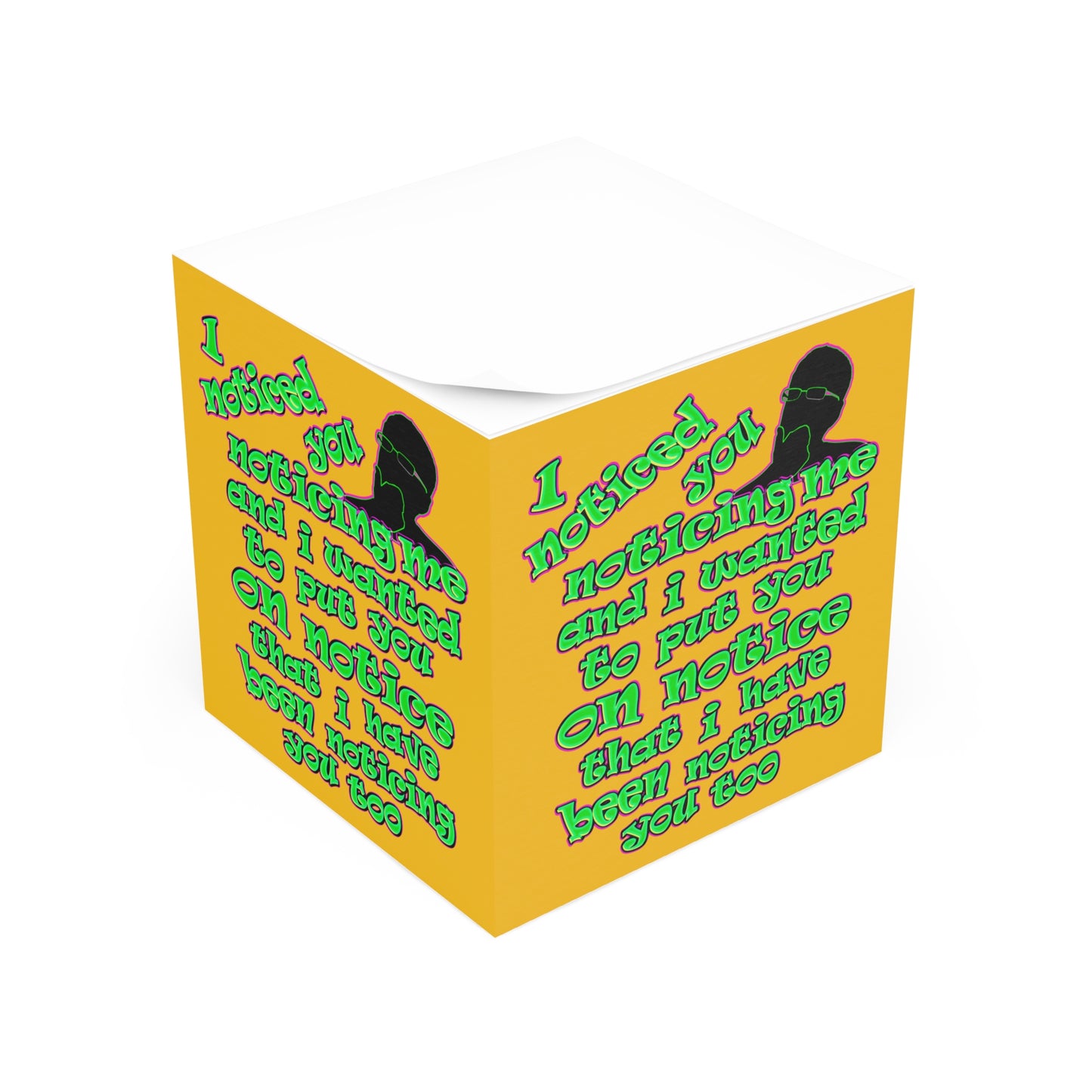 noticed you noticing - note cube (yellow)