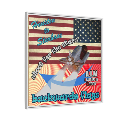 shoot for the stars - framed canvas art (yellow-orange wave)