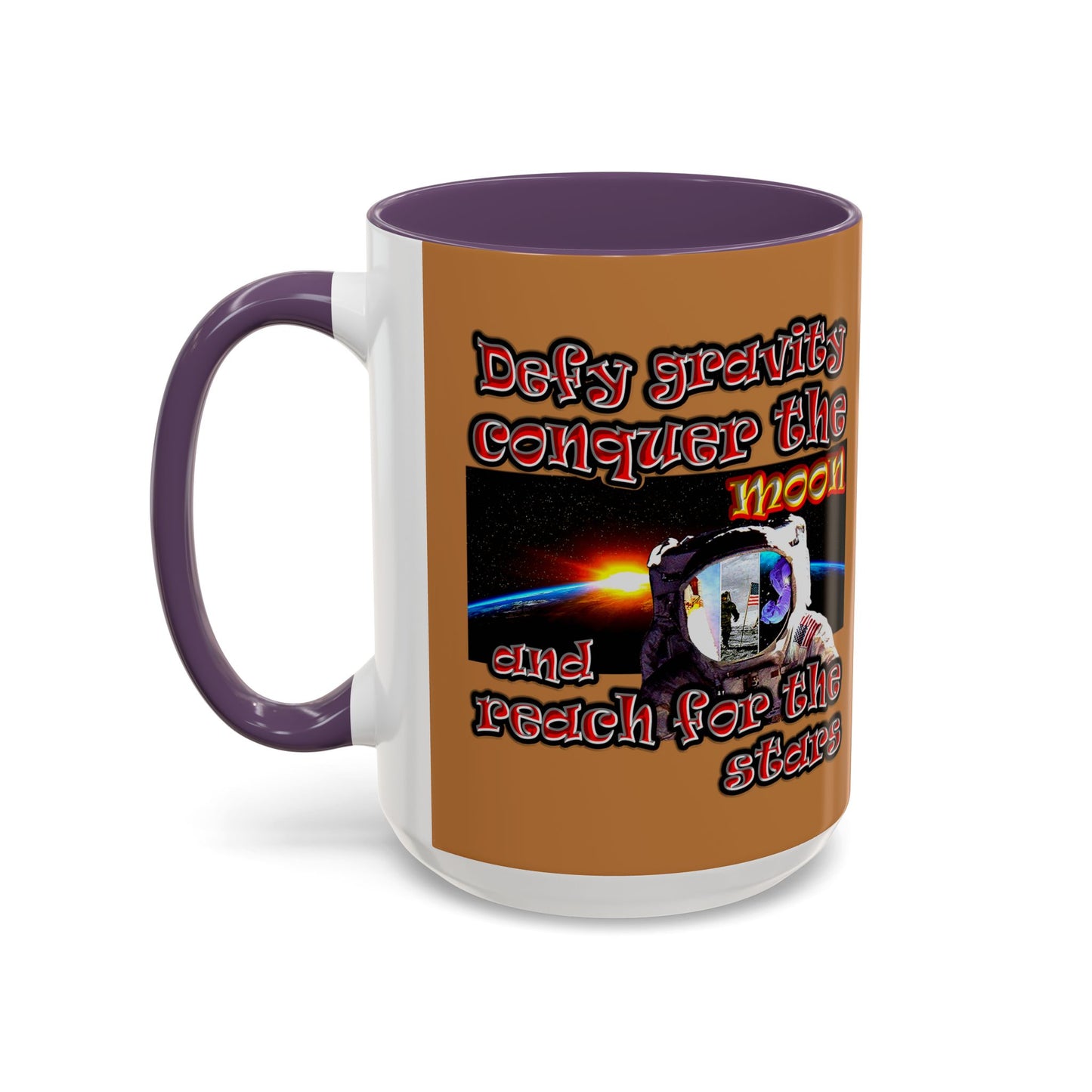 defy conquer reach - Accent Mug (light brown)