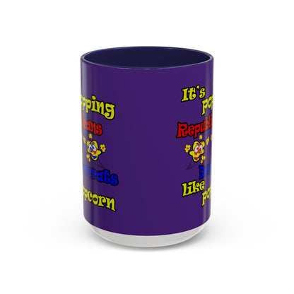 popping like popcorn - Accent Mug (purple)