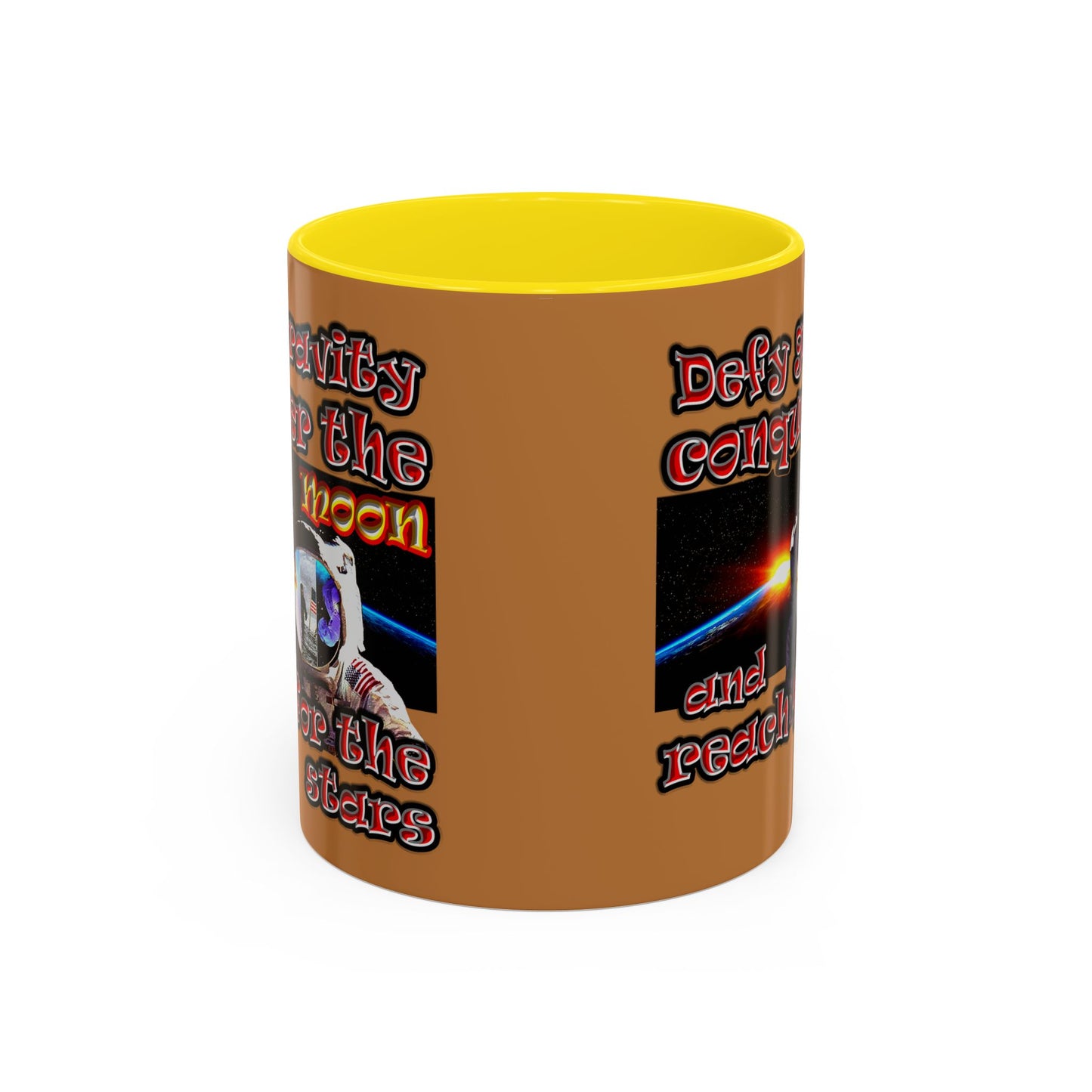 defy conquer reach - Accent Mug (light brown)