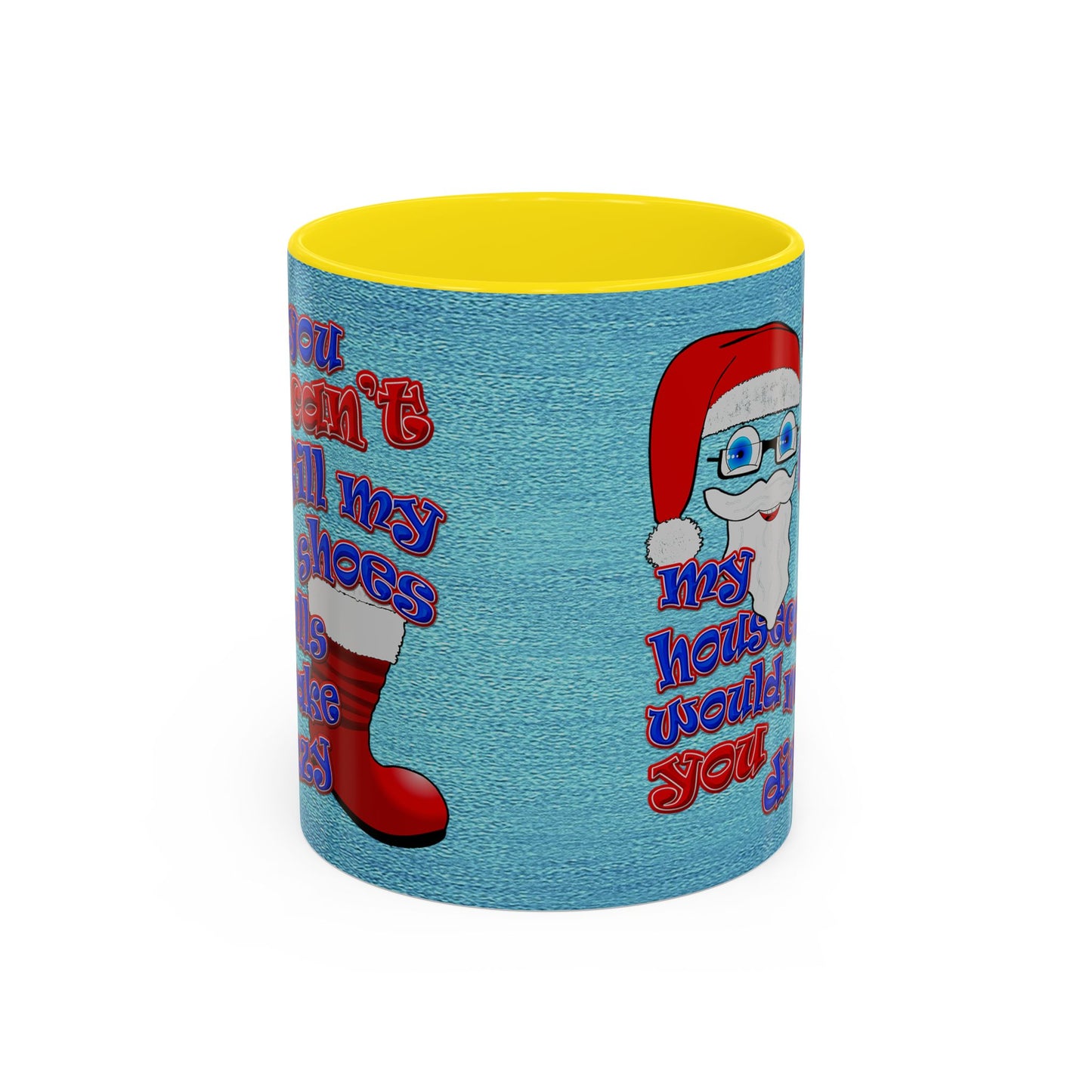 santa's shoes - Accent Mug (faded dark blue)