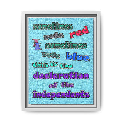 declaration of the independents - framed canvas art (faded blue)