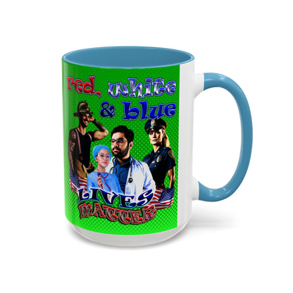 rw&b lives matter - Accent Mug (logo green)